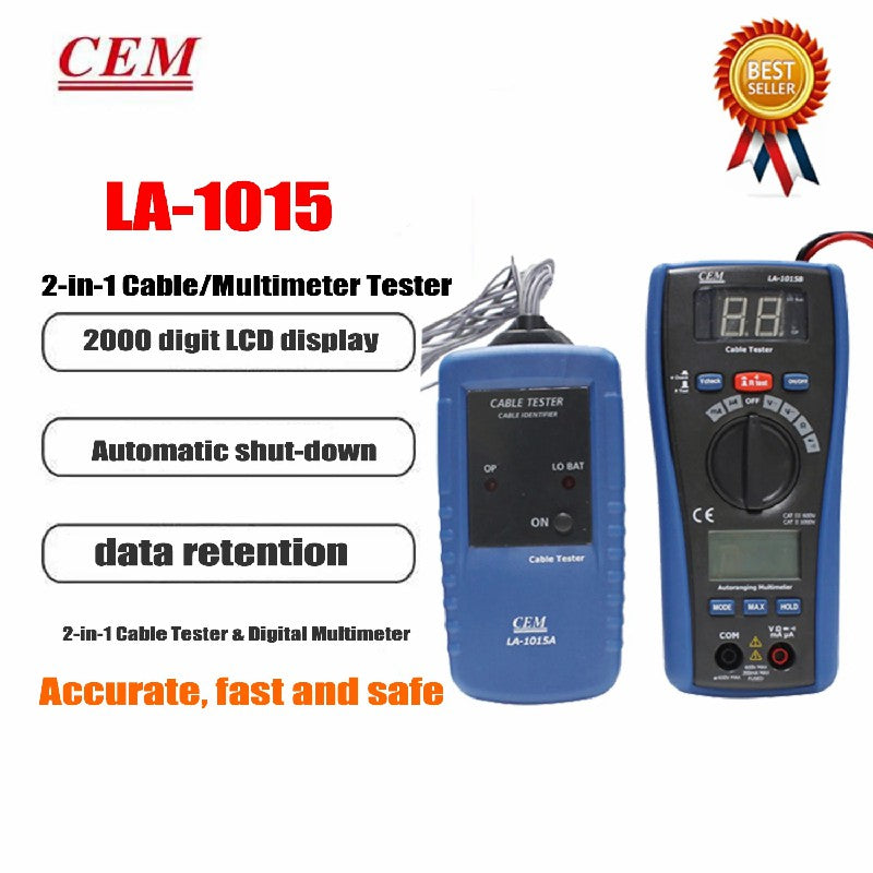 CEM LA-1014 LA-1015 Multifunctional Cable Indentifier Tester DMM Cable Detector Network Fault Tester Line Detector LAN Tester CEM LA-1014 LA-1015 Multifunctional Cable Indentifier Tester DMM Cable Detector Network Fault Tester Line Detector LAN Tester